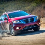 The new 2013 Nissan Pathfinder SUV off road