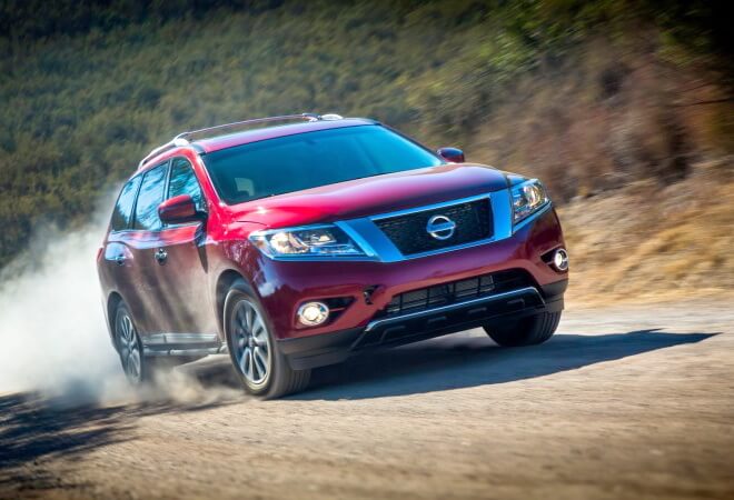The new 2013 Nissan Pathfinder SUV off road