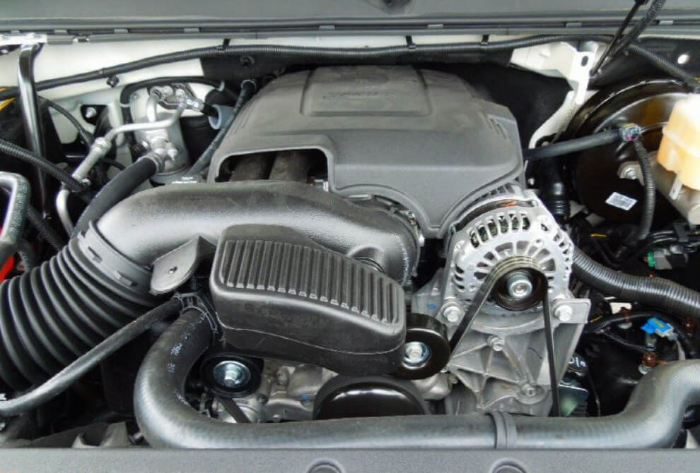 The V8 engine of Chevrolet Avalanche