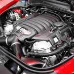 Th engine of 2013 Porsche Panamera GTS