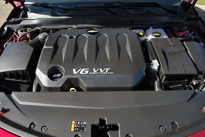 The V6 engine of 2014 Chevy Impala