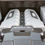 The powerful V10 engine of the new 2014 Audi R8