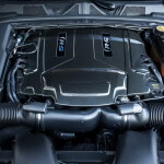 The powerful V8 engine of the 2014 Jaguar XFR-S